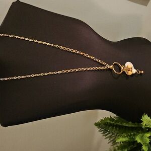 WHBM gold necklace with tassel